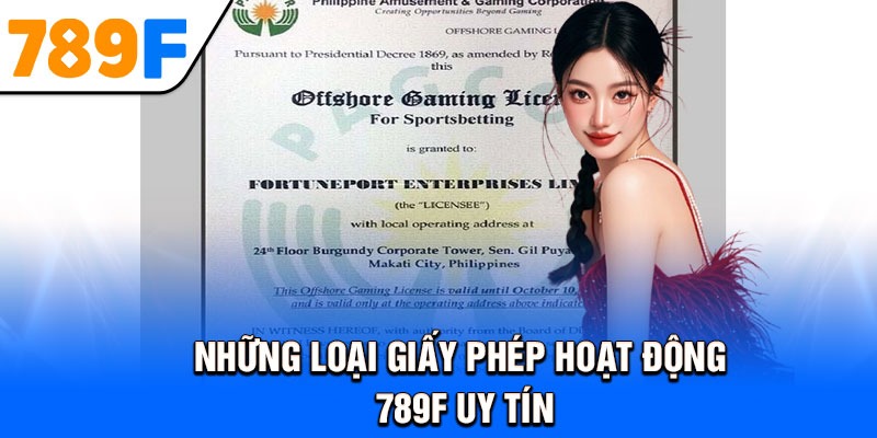 Những loại giấy phép hoạt động 789F uy tín